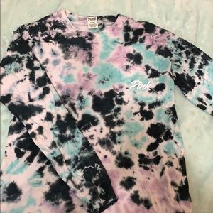 PINK tye dye long sleeve shirt
